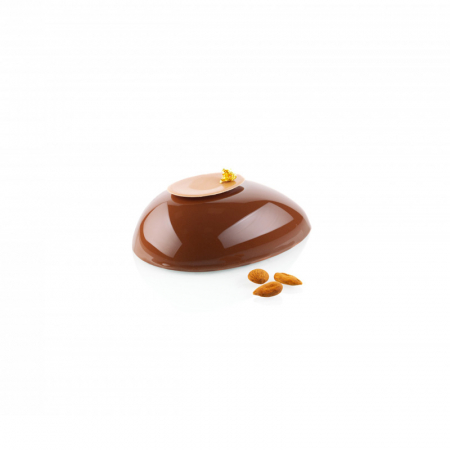 Forme Moderne Tort - Forma Silicon Tort 3D Jumatate de Ou, 14.5 x 10.2 x H 4.6 cm, 2 cavitati, 385 ml