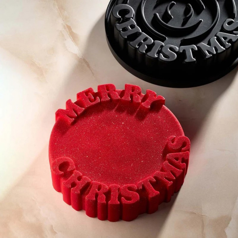 Forme Moderne Tort - Forma Silicon Tort 3D Merry Christmas Ø 19 x H 4.5 cm, 1100 ml