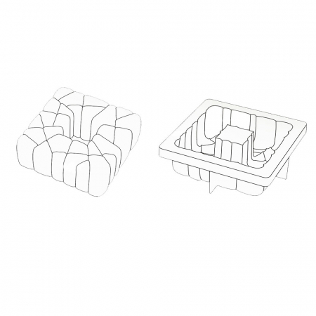 Forme de Silicon Cofetarie - Forma Silicon Tort 3D Patrat 15x15xH5.5 cm