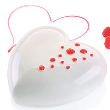 Forme Moderne Tort - Forma Silicon Tort Inima 3D Ti Amo + Cutter, 17 x 16.4 x H 6.3 cm