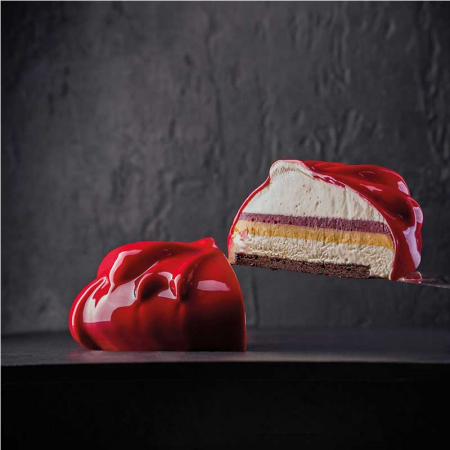Forme Moderne Tort - Forma Silicon Tort Inima 3D Cadeau 18 x 16 x H 6.7 cm, 1000 ml