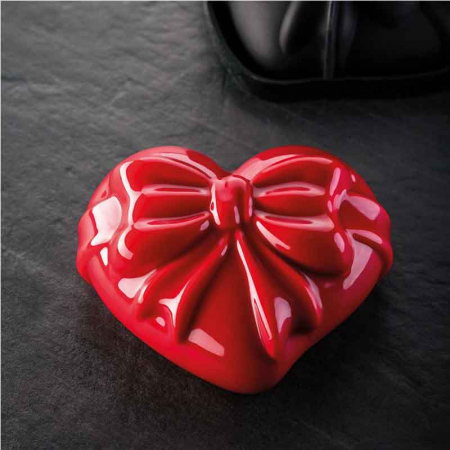 Forme Moderne Tort - Forma Silicon Tort Inima 3D Mini Cadeau 14.8 x 13.4 x H 5.8 cm, 600 ml