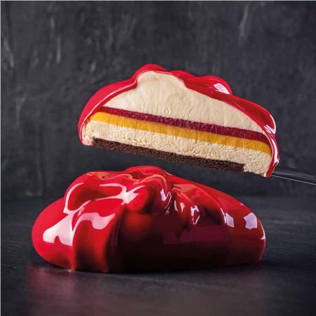 Forme Moderne Tort - Forma Silicon Tort Inima 3D Mini Cadeau 14.8 x 13.4 x H 5.8 cm, 600 ml