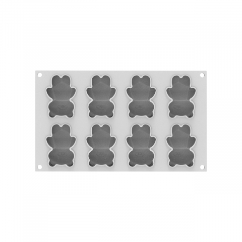 Forme de Silicon Cofetarie - Forma Silicon Ursulet 7.9 x 5.6 x H 2.7 cm, 8 cavitati x 68 ml
