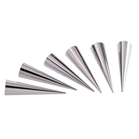 Forme Rulouri, Cannoli - Forme Conice Inox coacere Conuri Ø 3.5 x 14 cm, Set 12 Buc