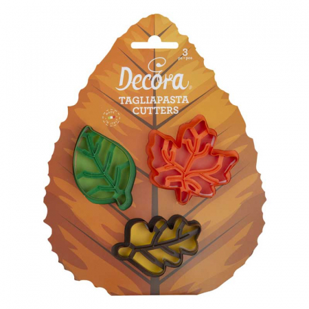 Decupatoare Flori, Fluturi - Frunze 3 modele - Decupatoare Plastic 4.5 si 7 x 7 x H 2.2 cm, 3 Buc