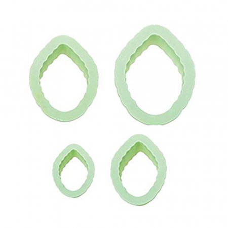 Ustensile Decor Pasta de Zahar - Frunza Ascutita cu Margini Zimtate - Decupatoare Plastic Ø 3.5 - 7 cm, Set 4 Buc
