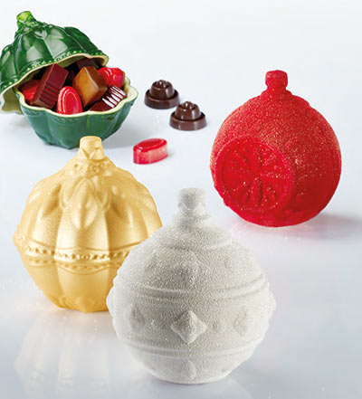 Ciocolaterie - Matrite, Ustensile - Globuri Craciun 3D, 3 Modele - Kit Matrite Plastic 3 Subiecte