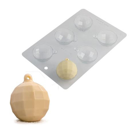 Ciocolaterie - Matrite, Ustensile - Globuri Craciun 3D Ø6 cm - Kit Matrite Plastic 6 Subiecte Ciocolata