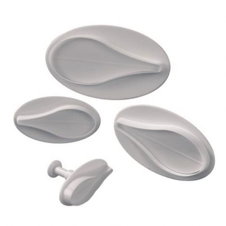 Ustensile Decor Pasta de Zahar - Hibiscus - Decupatoare Plastic cu Extractor Ø 4.8 - 11 cm, Set 4 Buc