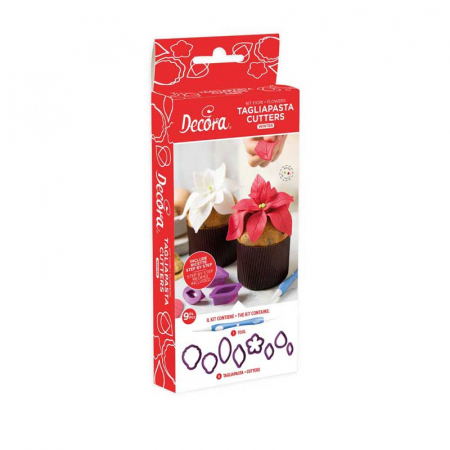 Ustensile Decorare Tort - Kit Flori Iarna - 8 Decupatoare, 1 Ustensila modelare Pasta Zahar, Tehnici de Lucru