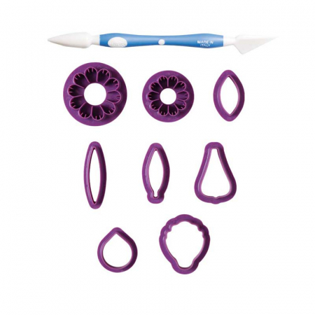 Ustensile Decorare Tort - Kit Flori Toamna - 8 Decupatoare, 1 Ustensila modelare Pasta Zahar, Tehnici de Lucru