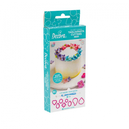 Ustensile Decorare Tort - Kit Flori Vara - 8 Decupatoare, 1 Ustensila modelare Pasta Zahar, Tehnici de Lucru