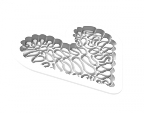 Forme de Silicon Cofetarie - KIT Forme Silicon Tort 3D Love Hearts, 2 Forme Silicon Inima + Decor 21 X 17.3 X H2.1 cm + Decupator