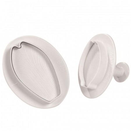 Ustensile Decor Pasta de Zahar - Lalea Petale - Decupatoare Plastic cu Extractor Ø 4.6 si 6.6 cm, Set 2 Buc