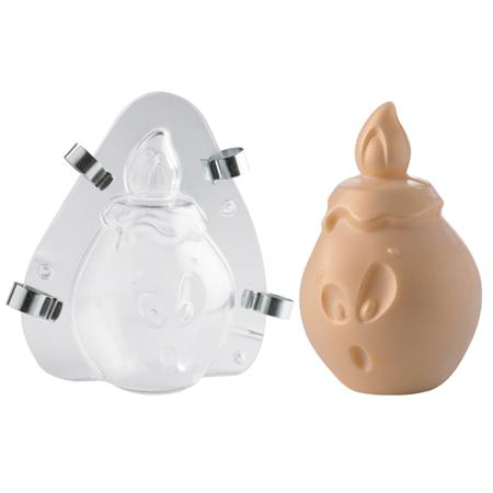 Matrite Decoruri, Figurine 3D Ciocolata - Lumanare Stilizata 3D, Ø8.2xh12.8 cm - Matrita Plastic fixare Cleme