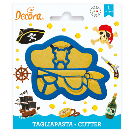 Decupatoare Festivitati, Ceremonii - Masca de Carnaval Pirat - Decupator Plastic Ø 10 x H 2.2 cm
