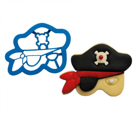 Decupatoare Festivitati, Ceremonii - Masca de Carnaval Pirat - Decupator Plastic Ø 10 x H 2.2 cm