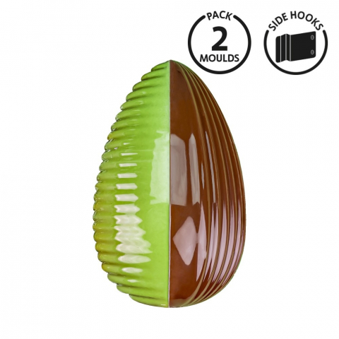 Ciocolaterie - Matrite, Ustensile - Matrita 3D Ciocolata, Plastic Rigid cu Cleme, Ou Ø 10.2 x H 16.5 cm, 200 gr