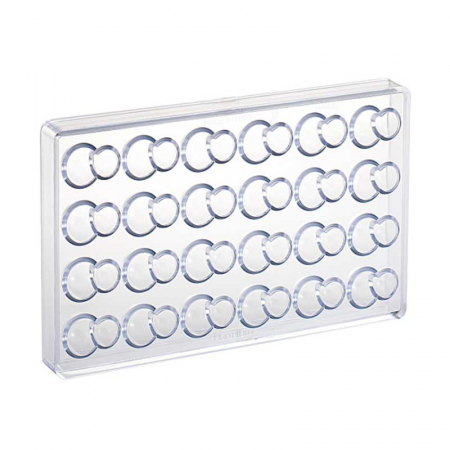 Ciocolaterie - Matrite, Ustensile - Matrita Policarbonat 24 Praline Double Domes, 3.8 x 2.6 x H 1.9 cm