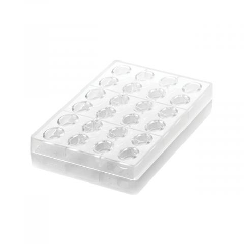 Ciocolaterie - Matrite, Ustensile - Matrita Policarbonat 24 Praline Oval, 3.3 x 2.3 x H 1.5 cm, 17.5 x 27.5 cm (CH014), 8.5 ml