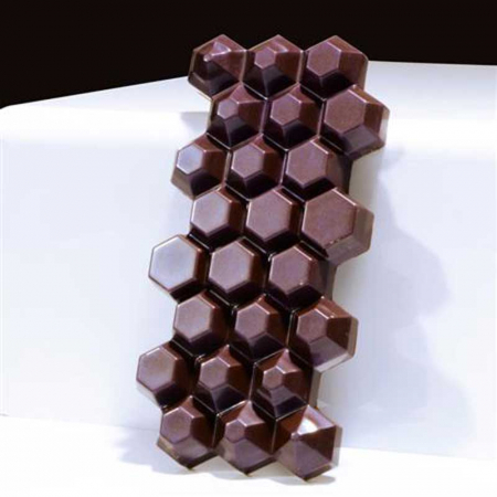 Ciocolaterie - Matrite, Ustensile - Matrita Policarbonat 3 Batoane Ciocolata Hexagon, 27.5x17.5 cm