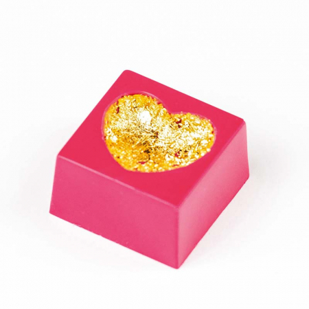 Ciocolaterie - Matrite, Ustensile - Matrita Policarbonat Deep Heart 28 Praline Ciocolata, 2.7 x 2.7 x H 1.6 cm, 11 gr
