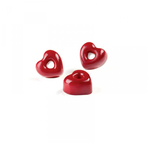 Matrite Praline Ciocolata - Matrita Policarbonat Gama Iconic 21 Praline Inimioare, 2.9 x 3 x H 1.6 cm, 10 gr