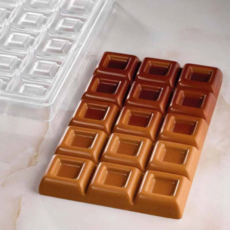 Ciocolaterie - Matrite, Ustensile - Matrita Policarbonat Gama Maxi Choco Davide Comaschi 25 x15 x H 2 cm