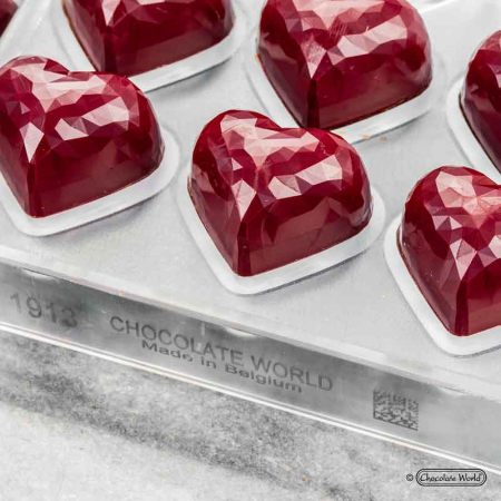 Matrita Policarbonat Inima Diamant 21 Praline Ciocolata 3.6 x 2.95 x H 1.9 cm, 13 gr [2]