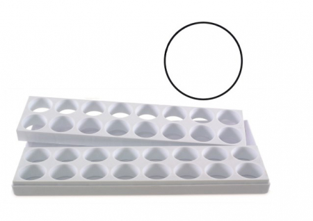 Seturi Formare Monoportii si Mignon - Mignon Rotund Ø 4.2 x H 2.5 cm - Set 2 Matrite Formare 32 Produse, Tava 40 x 20 cm