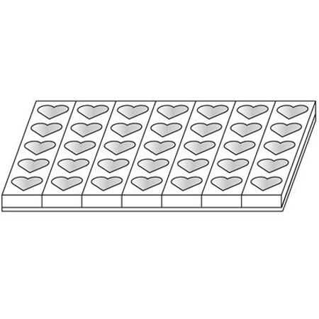 Seturi Formare Monoportii si Mignon - Monoportii Inima 8 x 6 x H 4 cm - Set 7 Matrite Formare 35 Produse, Tava 60 x 40 cm