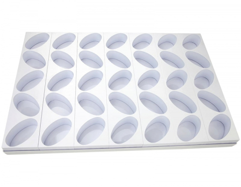 Seturi Formare Monoportii si Mignon - Monoportii Ovale 9 x 5 x H 4 cm - Set 7 Matrite Formare 35 Produse, Tava 60 x 40 cm