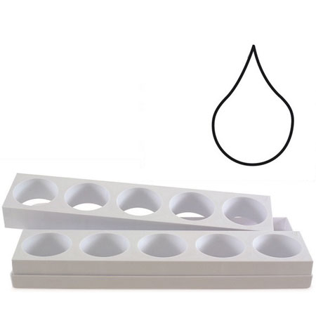 Seturi Formare Monoportii si Mignon - Monoportii Picatura 9 x 6 x H 4 cm - Set 2 Matrite Formare 10 Produse, Tava 40 x 17 cm