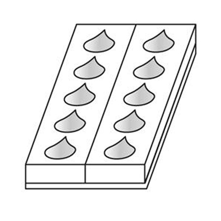 Seturi Formare Monoportii si Mignon - Monoportii Picatura 9 x 6 x H 4 cm - Set 2 Matrite Formare 10 Produse, Tava 40 x 17 cm