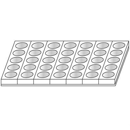 Seturi Formare Monoportii si Mignon - Monoportii Rotunde Ø 6.5 x H 4 cm - Set 7 Matrite Formare 35 Produse, Tava 60 x 40 cm