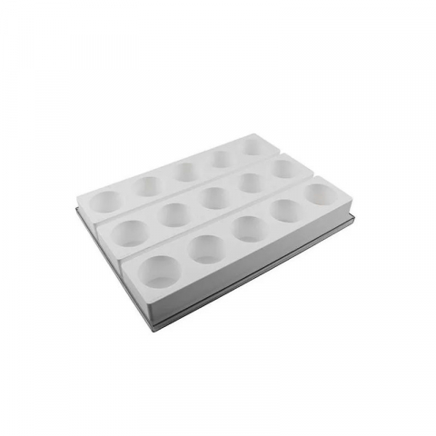 Forme de Silicon Cofetarie - Monoportii Rotunde Ø 6 x H 4.5 cm - Set 3 Matrite Silicon Formare 15 Produse