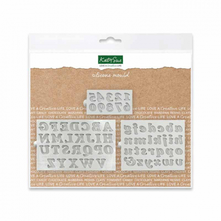 Ustensile Decorare Tort - Mulaj Silicon Alfabet + Cifre Stil Cookie H 1.2 cm, Set 3 Buc