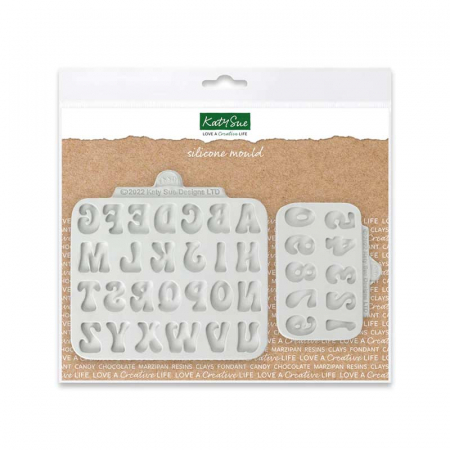 Ustensile Decorare Tort - Mulaj Silicon Alfabet + Cifre Stil Funny H 1.4 cm