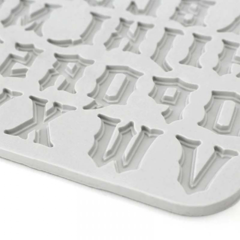 Ustensile Decorare Tort - Mulaj Silicon Alfabet Stil Gotic - Litere Mari, H 2 cm