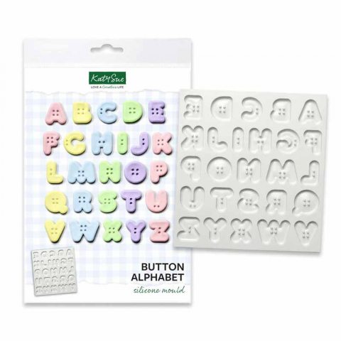 Ustensile Decorare Tort - Mulaj Silicon Alfabet Stil Nasturi, H 2.2 cm