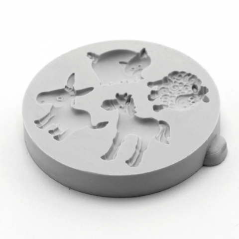 Mulaj Silicon Animale de Ferma, 4 Subiecte Ø 2.2 - 3 cm [2]
