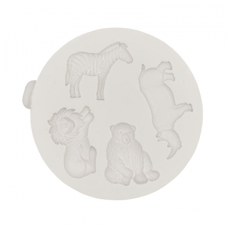 Ustensile Decorare Tort - Mulaj Silicon Animale Salbatice, Ø 3 - 4 cm, 4 Subiecte