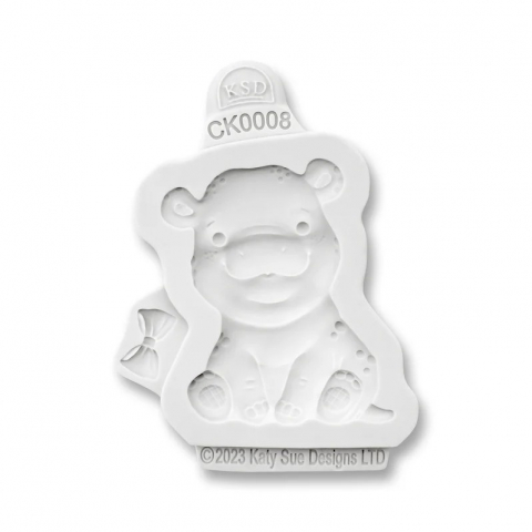 Ustensile Decorare Tort - Mulaj Silicon Baby Jungle Hipopotam si Fundita, 2 Subiecte Ø 0.9 si 6.4 cm