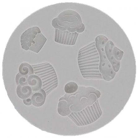 Ustensile Decorare Tort - Mulaj Silicon Baking Cupcakes, 5 Decoruri