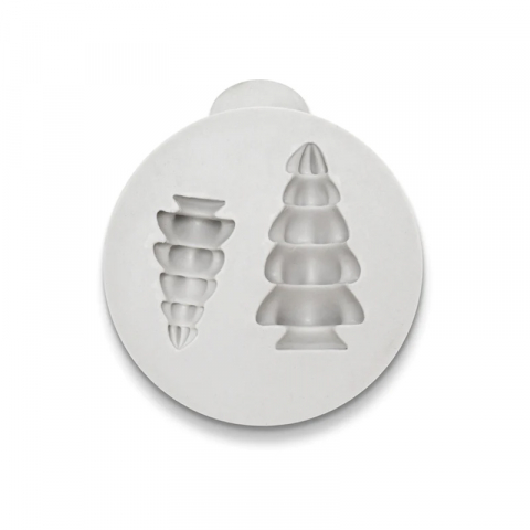Mulaje de Sezon - Mulaj Silicon Brad Craciun 3D, 3 - 4 x 1.5 - 2 cm, 2 Decoruri