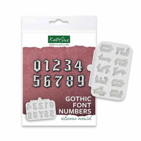 Ustensile Decorare Tort - Mulaj Silicon Cifre Stil Gotic, H 2 cm