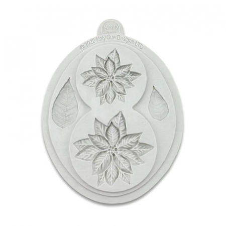 Mulaje de Sezon - Mulaj Silicon Craciunita cu Frunze Katy Sue Ø 5 - 4 cm, 4 Decoruri
