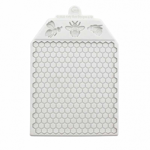 Forme de Silicon Cofetarie - Mulaj Silicon Decor Textura Fagure 13.5 x 12.3 cm si Albine