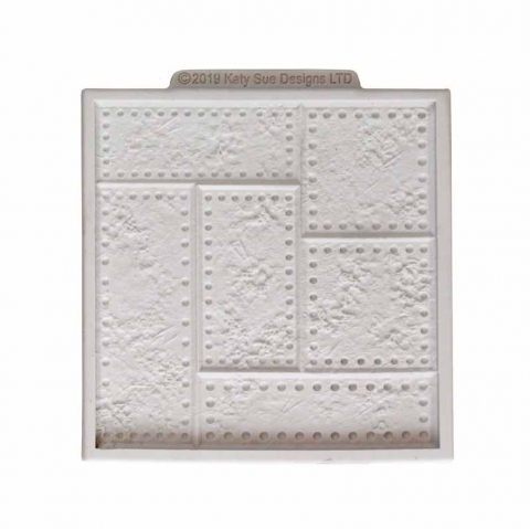 Ustensile Decorare Tort - Mulaj Silicon Decor Textura Placa Metal Nituita 10 x 10 cm